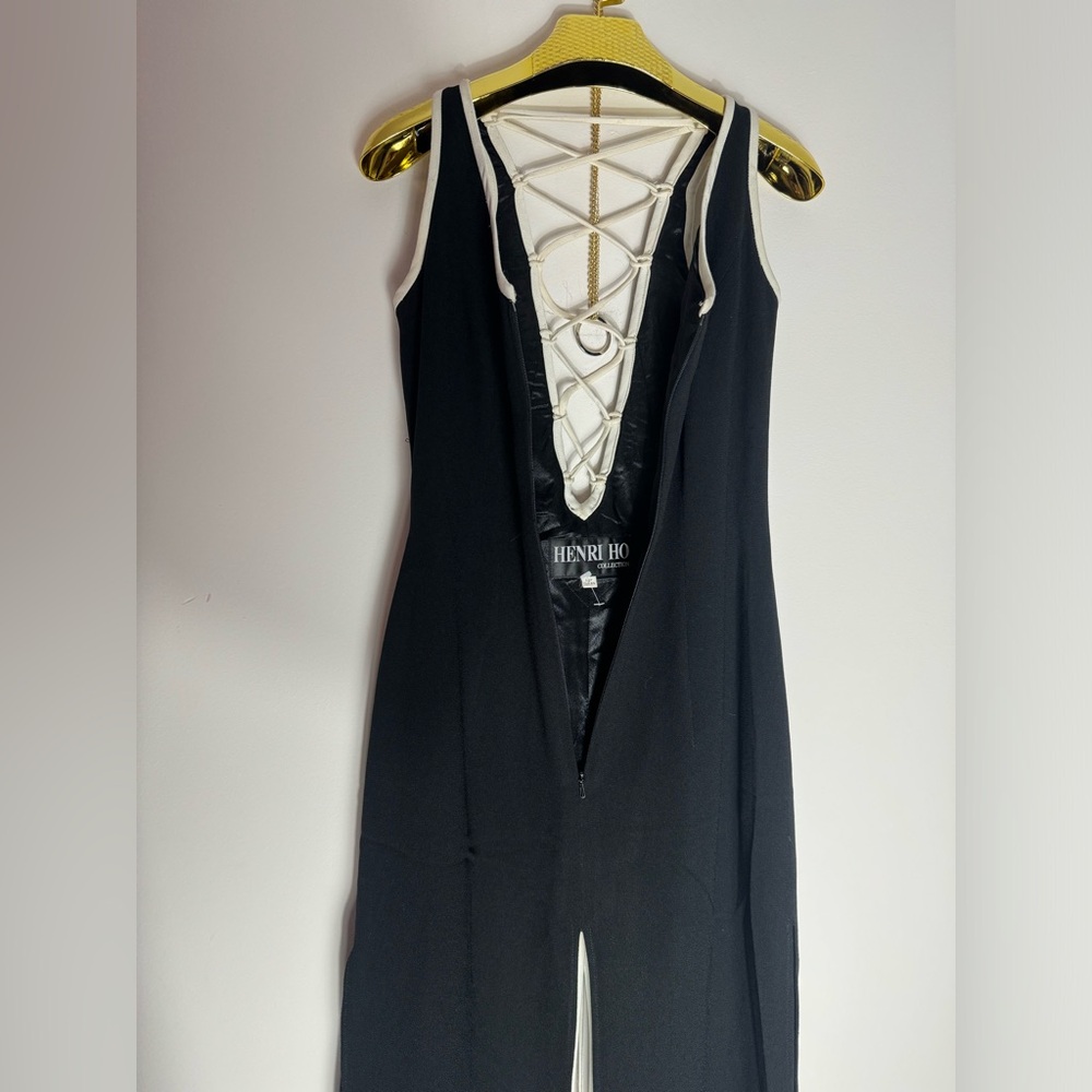 Henri Ho Vintage Luxury Contrast Cut out Lace Black dress made in Korea - Picture 8 of 13